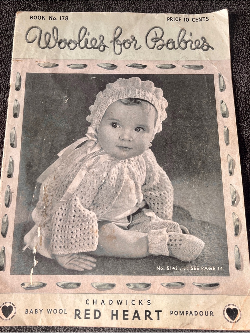 Vintage 1942 Chadwick's Red Heart Woolies for Babies Pattern Book No. 178